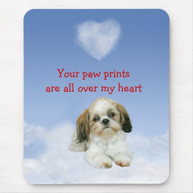 Shih Tzu hjärta Mousepad Musmatta (Framsidan)