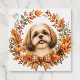Shih Tzu Höstkrans Gåvor Etiketter