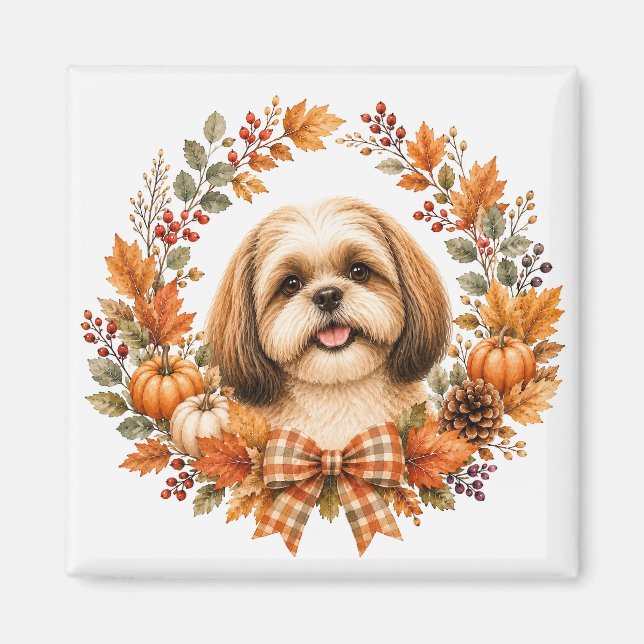 Shih Tzu Höstkrans Magnet (Framsidan)
