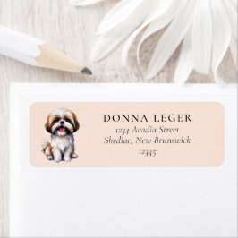 Shih Tzu Hund Adress Returadress Etikett