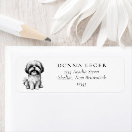 Shih Tzu Hund Adress Returadress Etikett