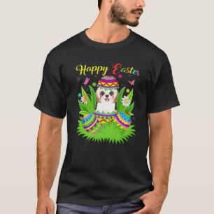 Shih Tzu Hund älskare Blommigt Påskägg Funny Shih T Shirt