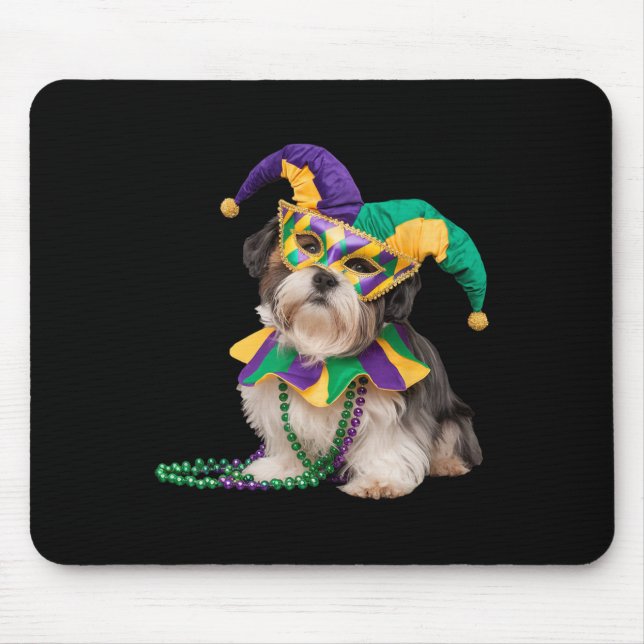 Shih Tzu Hund älskare Cute Mardi Gras Carnival Jes Musmatta (Framsidan)