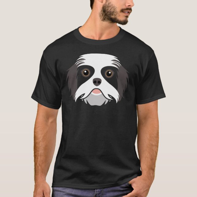 Shih Tzu Hund Ansikte T Shirt (Framsida)