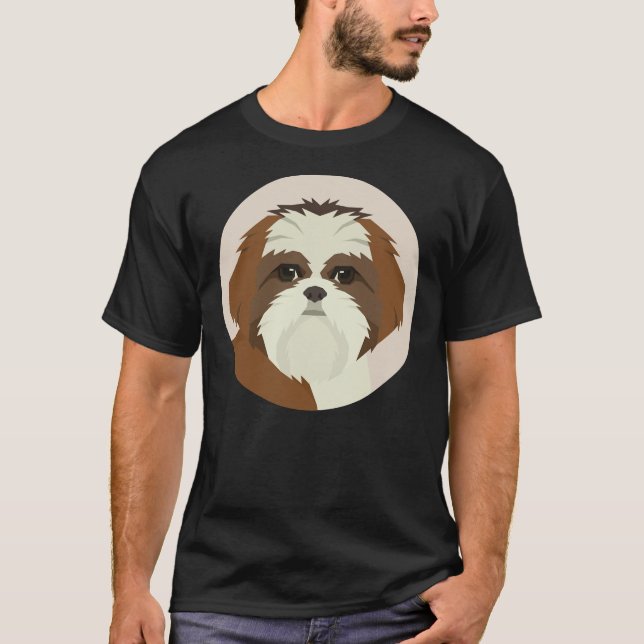 Shih Tzu Hund Ansikte T Shirt (Framsida)