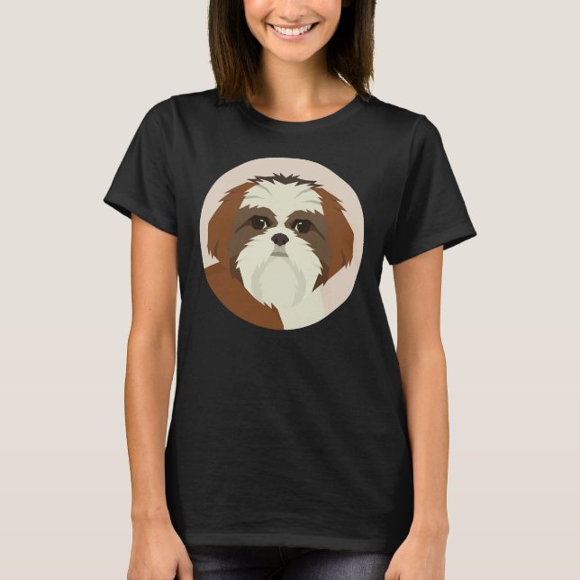 Shih Tzu Hund Ansikte T Shirt (Framsida)