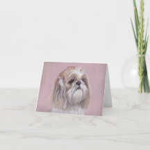 Shih tzu Hund Art Note Card