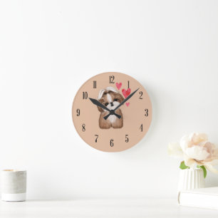 Shih Tzu Hund aveln Round Wall Clock Rund Klocka