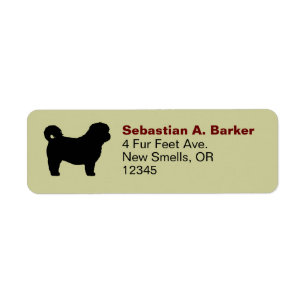 Shih Tzu Hund aveln Silhouette Returadress Etikett