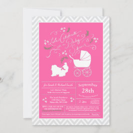 Shih Tzu Hund Baby Shower Rosa Girl Inbjudningar