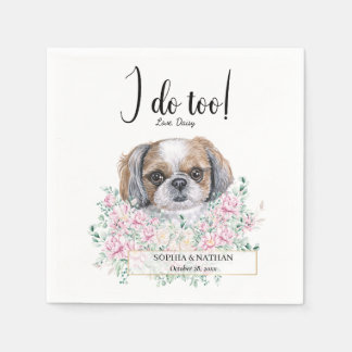 Shih Tzu Hund Bröllop Cocktail Napkins Pappersservett