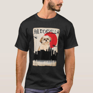 Shih Tzu Hund Dogzilla för män kvinnor barn T Shirt