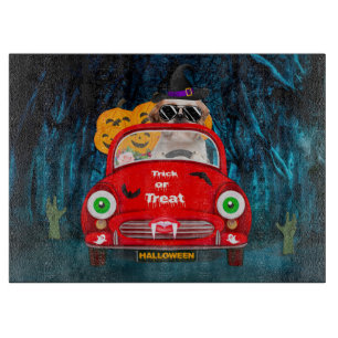 Shih Tzu Hund Driving Car Scary Halloween