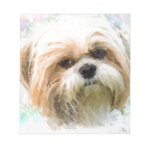 Shih Tzu Hund Färg Art Painting Anteckningsblock