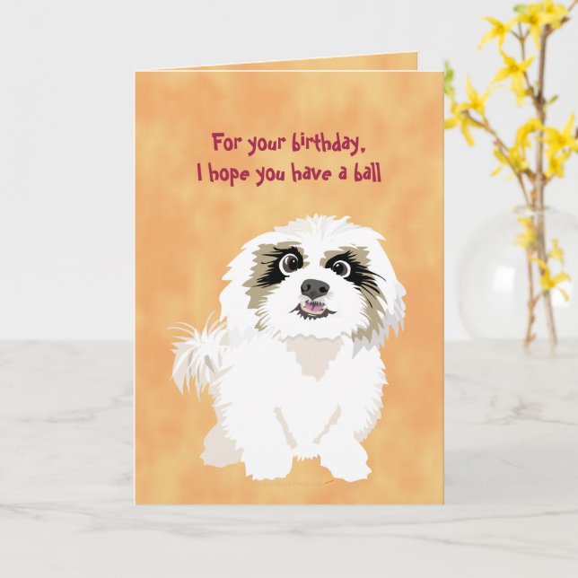 Shih Tzu Hund Funny Birthday för Hundägare Älskare Kort (Gul blomma)