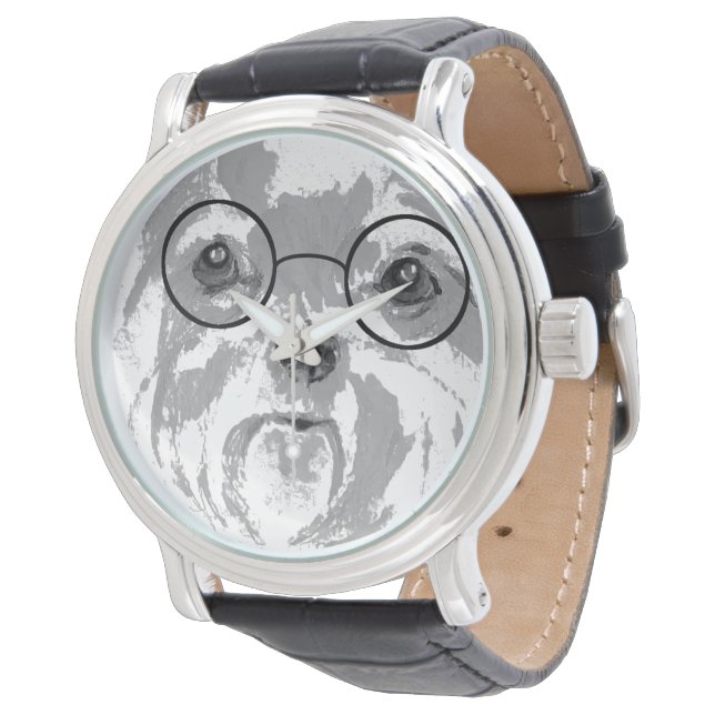 Shih Tzu Hund Glasses Armbandsur (Vinklad)
