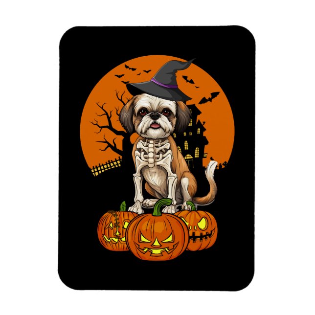Shih Tzu Hund Halloween Magnet (Vertikal)