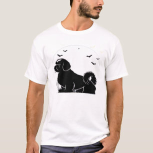 Shih Tzu Hund ? Halloween Moon Silhouette Klassisk T Shirt