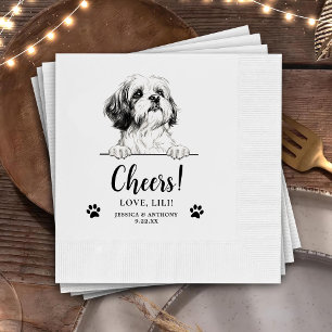 Shih Tzu Hund Hand Teckning Personlig Cheers Pappersservett