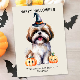 Shih Tzu Hund Happy halloween Julkort