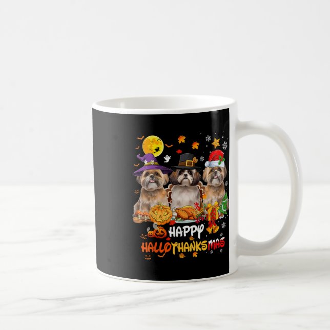 Shih Tzu Hund Happy halloween Thanksgiving Merry C Kaffemugg (Höger)