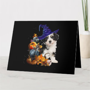 Shih Tzu Hund Häxa Och Pumpa Halloween Thanksgivin Kort