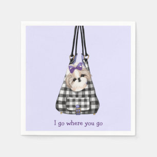 Shih Tzu-Hund i en Bag-beskrivning Pappersservett