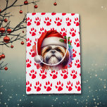Shih Tzu Hund i jultomten<br><div class="desc">Om du kärlek Shih Tzu och vill ha en söt julklapp,  så kör du! Cute Vattencolor stil ai art Shih Tzu i Santa Hat.</div>