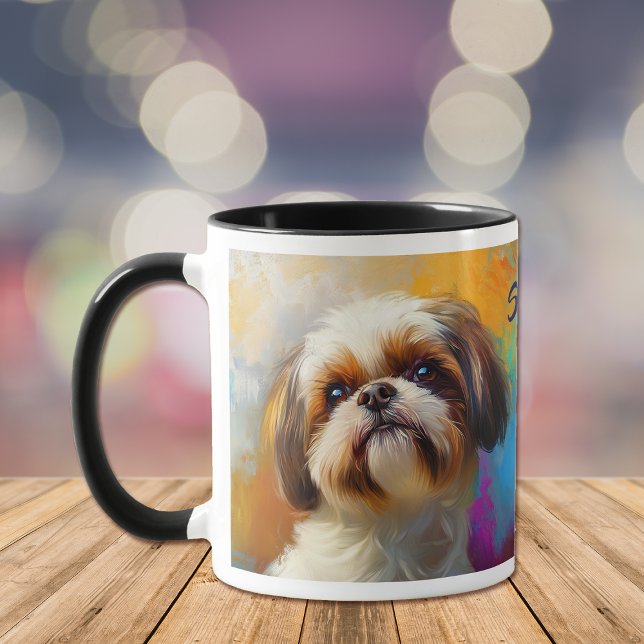 Shih Tzu Hund Impressionistisk färg Mugg (Skapare uppladdad)