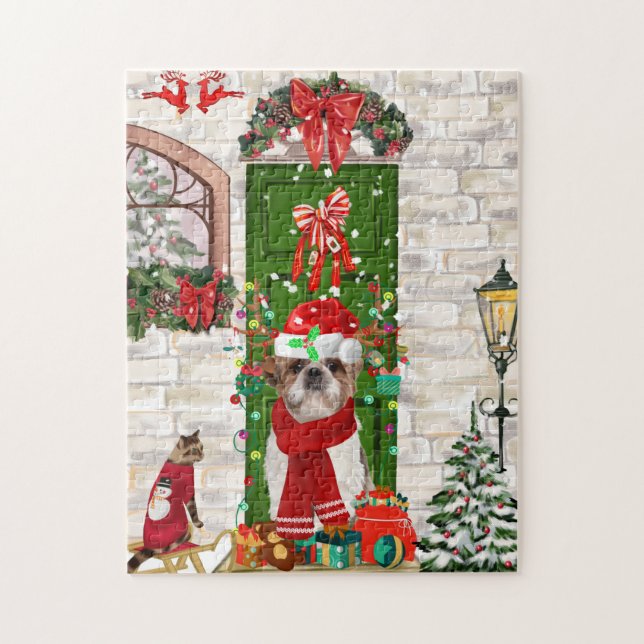 Shih Tzu Hund jul  Pussel (Vertikal)