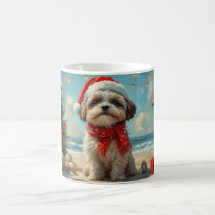 Shih Tzu Hund Jul Vintage Strand Kaffemugg