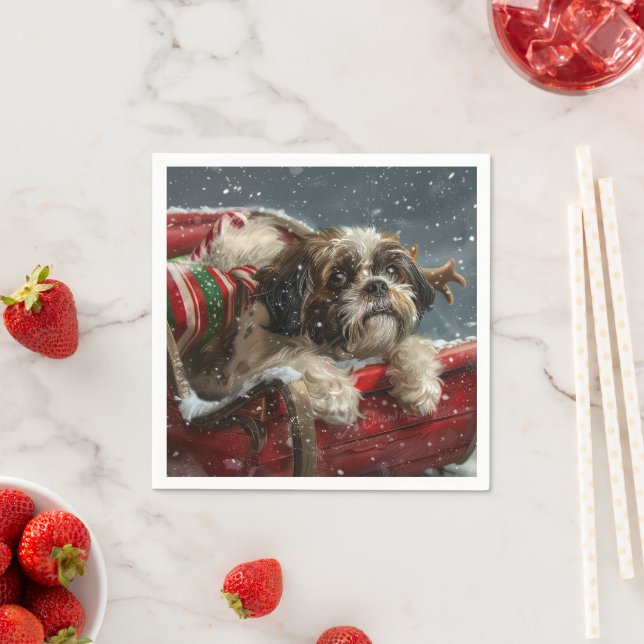 Shih Tzu Hund julafton Pappersservett (Insitu)