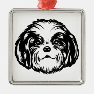 Shih Tzu Hund Julgransprydnad Metall