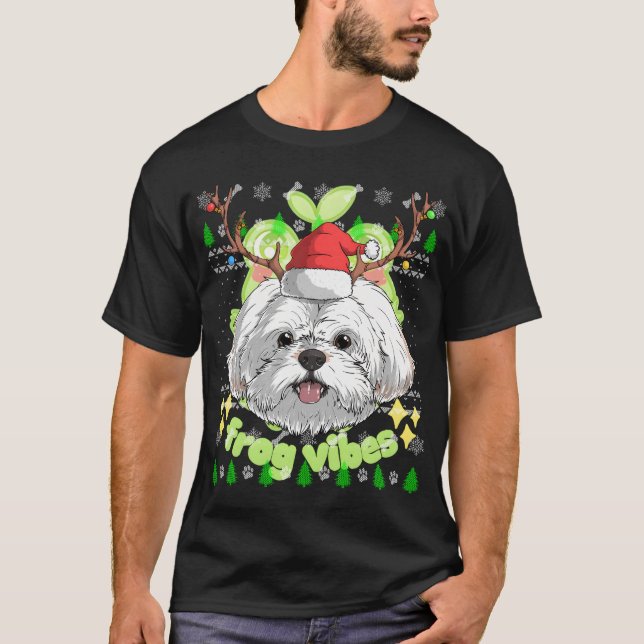 Shih Tzu Hund Jultomten Hat Ugly jul X-Mas T Shirt (Framsida)