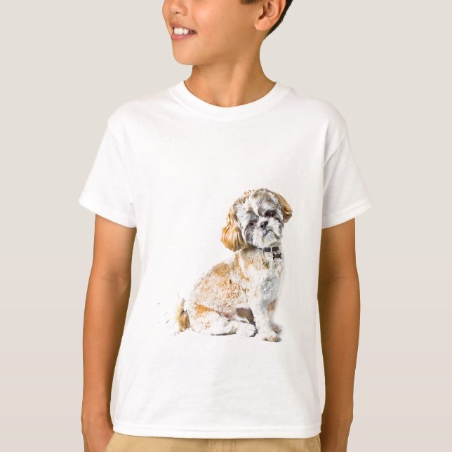 Shih Tzu Hund Kids Tee Shirt (Framsida)
