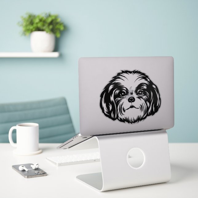 Shih Tzu Hund Klistermärken (Laptop På Skrivbordet)