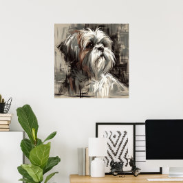 Shih Tzu Hund Konst Affisch