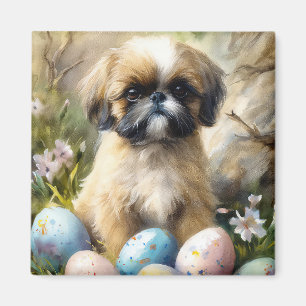 Shih Tzu-Hund med Påskägg Helgdag Magnet
