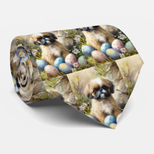 Shih Tzu Hund med Påskägg Semester Slips