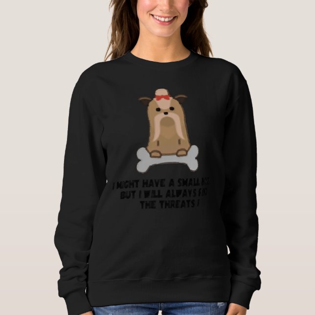 Shih Tzu Hund med Slogan T Shirt (Framsida)