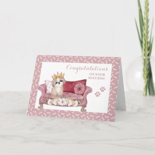 Shih Tzu Hund med Tiara Studenten tackkort