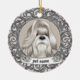 Shih Tzu Hund Minnes smycke Julgransprydnad Keramik