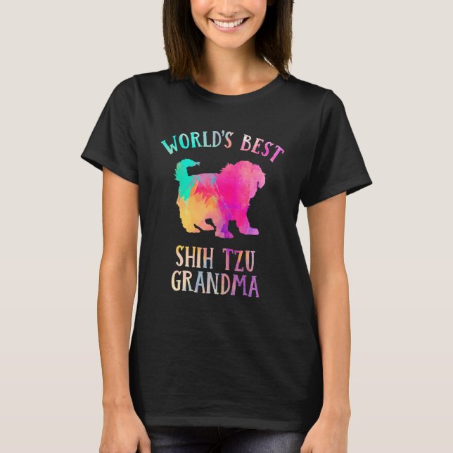 Shih Tzu Hund Mormor Världens Bästa Shih Tzu Gr T Shirt (Framsida)