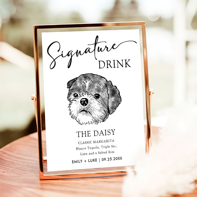 Shih Tzu Hund Namnteckning Drink-tecken Poster (Skapare uppladdad)
