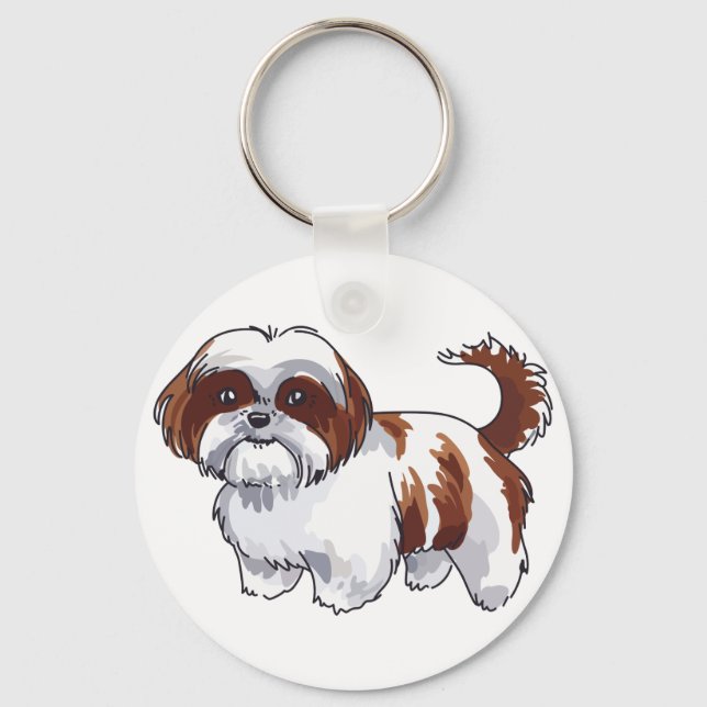 Shih Tzu Hund Nyckelring (Framsida)