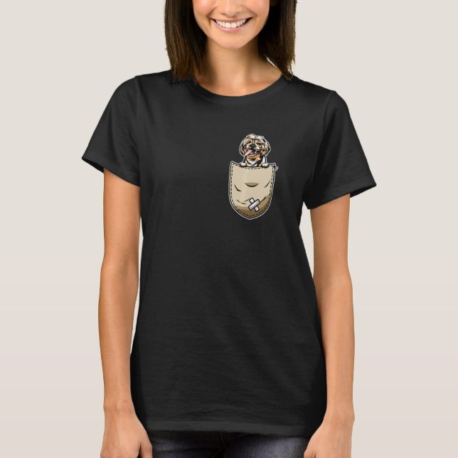 Shih Tzu Hund och Pocket Owner 1 T Shirt (Framsida)