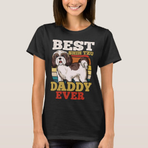 Shih Tzu Hund Pappa Retro T Shirt