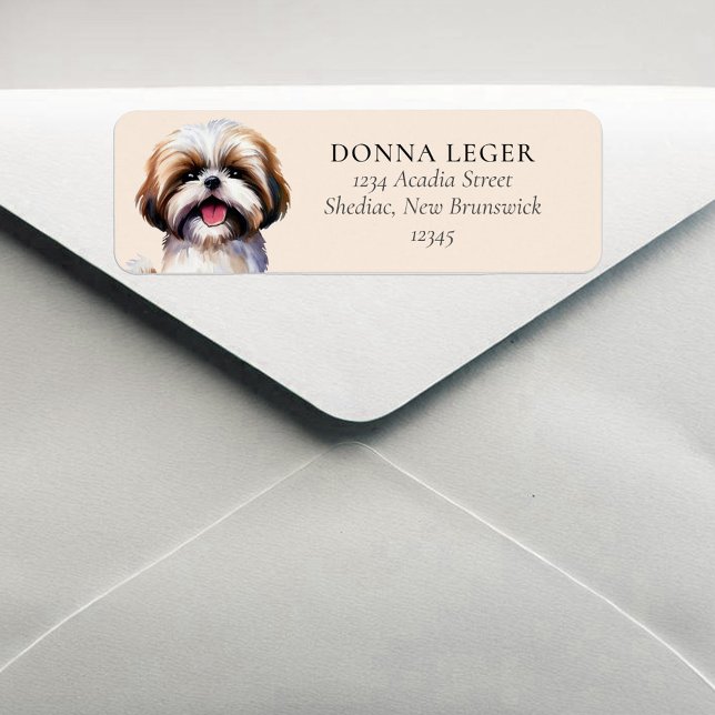 Shih Tzu Hund Personlig Adress Returadress Etikett (Skapare uppladdad)