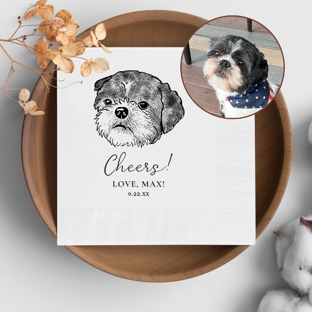 Shih Tzu Hund Personlig Cheers Napkins Pappersservett (Skapare uppladdad)