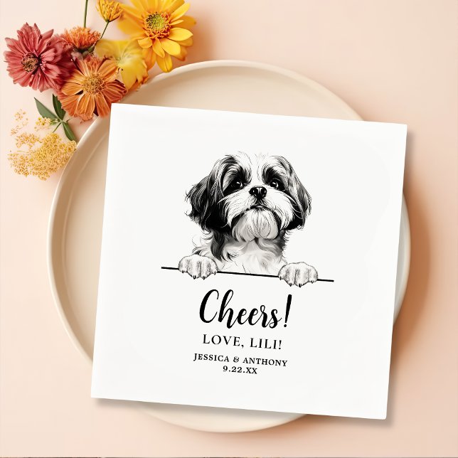 Shih Tzu Hund Personlig Cheers Pappersservett (Skapare uppladdad)